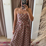 Beatrice Plaid Maxi Dress - Holiday Tartan