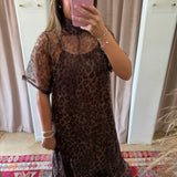 Dance With Me Sheer Maxi Dress - Leopard