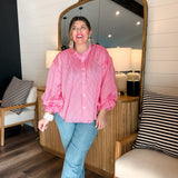 Bubbly Blouse - Pinstripe Pink