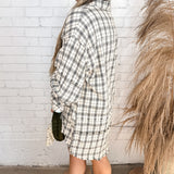 Natural Oversized Plaid Top