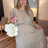 Chocolate Plaid Maxi Skirt