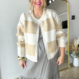 The Rory Cardigan - Bold Cream Stripe