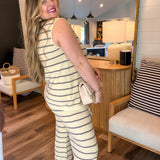 Bayside Stripe Top - Taupe