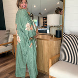{Spell} Floridian Reversible Kimono Robe - Sage