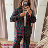 Holiday Plaid Blazer - Green