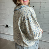 Love Letter Floral Pullover - Blue