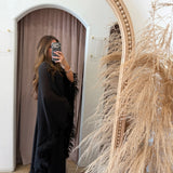 High Stakes Feather Maxi Kimono Dress - Black
