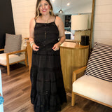 Aspen Linen Maxi Skirt - Black