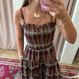 Apple Orchard Plaid Maxi Dress