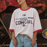 NEW Champagne Cowgirl Tee - Pink