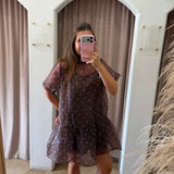 Daisy If You Do Polka Dot Mini Dress - Sheer Blue