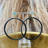 Bone Stud Hoop Earrings - Turquoise