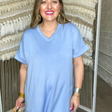 On The Run Maxi Dress - Light Blue