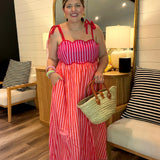 Keylime Scalloped Maxi Dress - Red