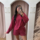 Tommy Terry Shorts - Red + Navy Stripes