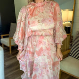 Orchid Bloom Midi Dress - Pink