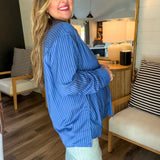 Oxford Blue Striped Button Up Shirt