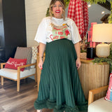 Evergreen Whirl Midi Skirt