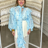 Never Been Kissed Ruffle Polka Dot Blouse - Blue