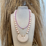 Mother Of Pearl Eagle Necklace - Soft Pink