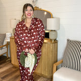 {MUMU} Classic PJ Set - Red Wine Silky