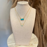 Horseshoe + Turquoise Necklace