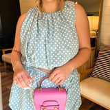 Pouty Polka Dot Skirt - Blue + White