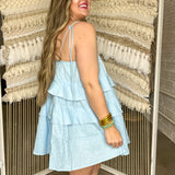 Meet Me In Seaside Ruffle Tunic Tank - Ocean Blue