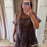 Daisy If You Do Polka Dot Mini Dress - Sheer Blue