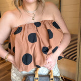 Chocolate Polka Dot Bubble Top