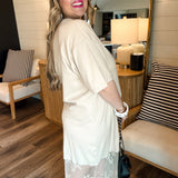 Mixed Media Lace Dress - Taupe