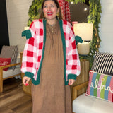 Christmas Ribbon Open Front Cardigan