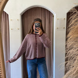 Piper Cardigan - Burgundy + Pink