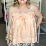 Summer Fling Ruffle Tank Top - Cantaloupe
