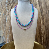 Mini Horse Shoe Necklace - Purple