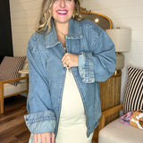 {MUMU} Carter Bomber Jacket - Ozone Indigo