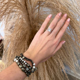 Pyrite + Pearl Wrap Bracelet