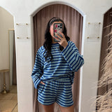 Tommy Terry Shorts - Blue + Turquoise Stripes