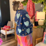 Chapman Embroidered Jackets - Dark Blue + Turquoise