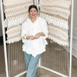 Romance Ruffle White Blouse Top