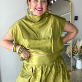 Goldie Green Bubble Top
