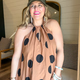 Chocolate Polka Dot Maxi Dress