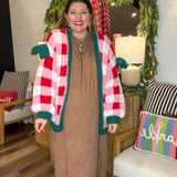 Christmas Ribbon Open Front Cardigan