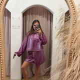 Party Purple Sequin Top