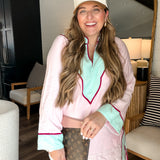 Western Barbie Color Block Dress - Pink