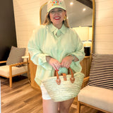 Soho Chic Button Up - Green Stripes