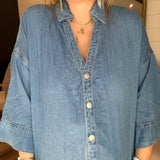 Mineral Washed Dark Denim Top