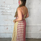 Charleston Plaid Maxi Dress - Pink