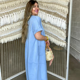 On The Run Maxi Dress - Light Blue