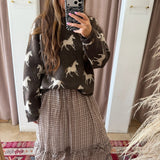 Roaming Horses Shadows Sweater - Chocolate